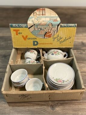Vintage Just Like Mother's Toy Version Dinnerware
Real China Mini Tea Set
